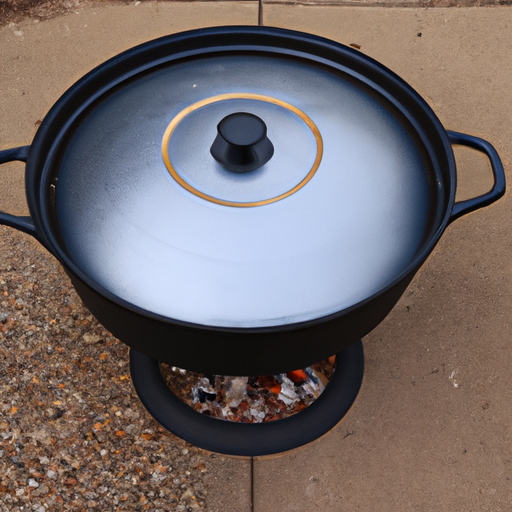 A dutch oven being used to cook a delicious meal.